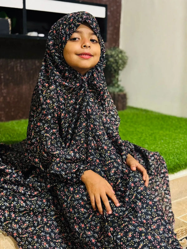 KIDS NAMAZ CHADDAR WITH FULL SLEEVES - GALAXY BLACK(5 to 12 Years)